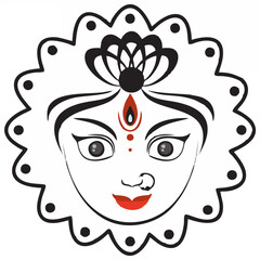 Face of Indian goddess on whi...