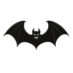 Fototapeta premium Scary bat halloween vector illustration. Spooky Flying Bat vector.