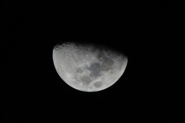 close up of  half moon glowing at night
