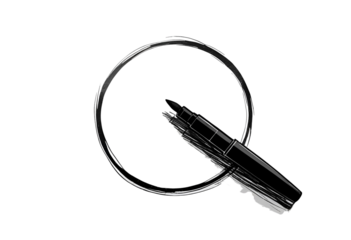 Hand drawn marker circle isolated for design and creative display.