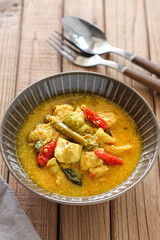 Ayam garang asem. Chicken with sour and spicy soup. perfect for recipe, article, or any commercial purposes.