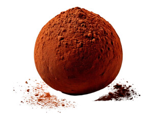 Untitled design - Round Chocolate Truffle with Cocoa Powder Coating, Front View, Isolated on Transparent Background