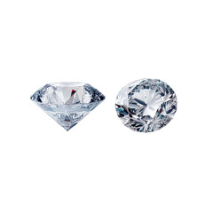 Elegant and Sparkling Cut Diamonds with Brilliant Facets Showcasing Transparency and Reflections on a Black Background