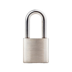Fototapeta premium Silver Padlock with Shiny Finish Isolated on a White Background, Symbolizing Security and Protection for Various Applications