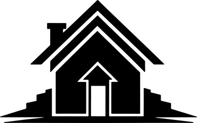 Minimalist Home or House Icon Real Estate or Property Management Concept
