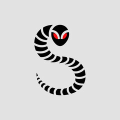 Robotic Snake Letter S Monogram Logo