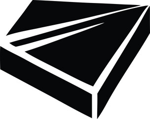 Abstract geometric black and white design featuring sharp angles and contrasting light and shadow effects