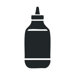 Fototapeta premium Monochrome illustration of a ketchup bottle with lid and label design