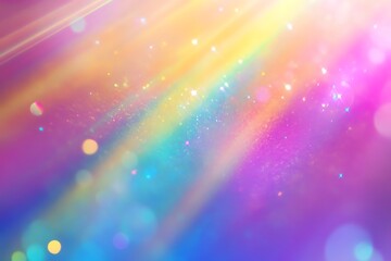 iridescent holographic rainbow colorful blur gradient background overlay effect,Crystal prism with rainbow ray, magic sparkle, lens flare,optical effect