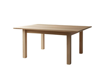 Simple wooden table isolated for interior, furniture, and decorative display