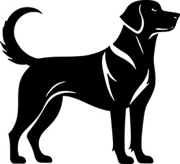 Minimalist Dog Silhouette Icon Animal Emblem Design