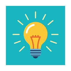 Fototapeta premium Light Bulb Idea Icon Bulb With Rays Around Vector