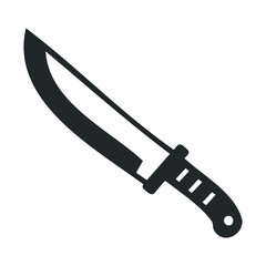 Obraz premium Simple graphic of a machete silhouette with curved blade and handle