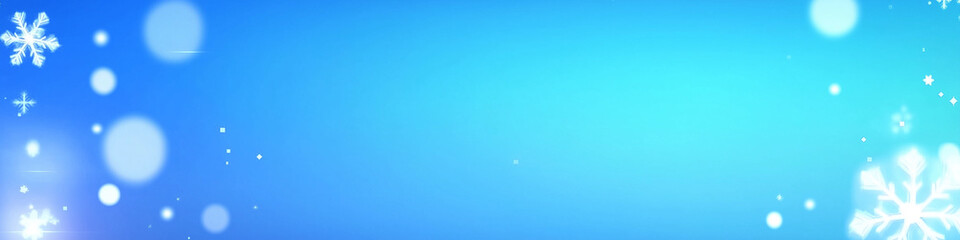 Winter Snowflakes Background with Blue Gradient