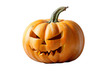 Carved jack o lantern on transparent bg