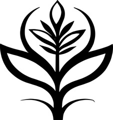 Minimalist small Potted plant or leaf icon
