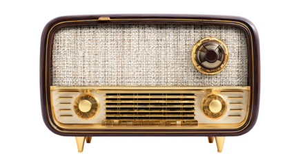 retro radio isolated on white