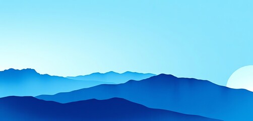 Gradient blue mountain watercolor landscape, minimal grunge texture, abstract art,  texture,  graphic