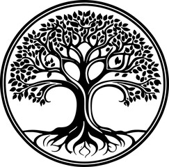 Obraz premium Big tree silhouette icon 