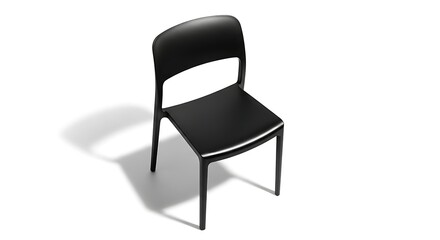 Black plastic chair isolated on white background