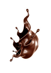 Photo of chocolate splash isolated on transparent background