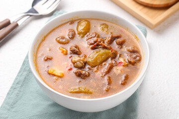 Kikil banci. cow feet or beef with spicy and sour soup from banyuwangi, east java.