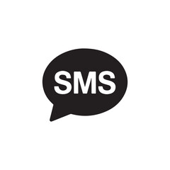 Black and White SMS Communication Icon