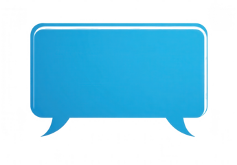 Blue empty text box with quotation marks, png, transparent