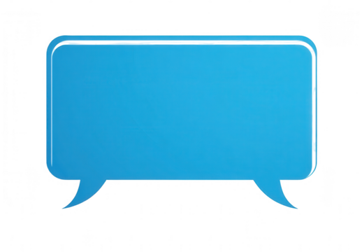 Blue empty text box with quotation marks, png, transparent
