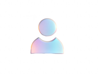 Holographic icon of a person, simple design, png, transparent