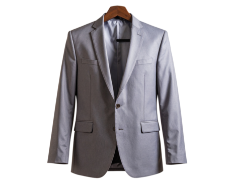 Hanging Jacket on Invisible Hanger, Front-Angle View, Transparent PNG