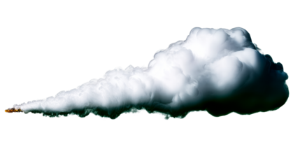 Abstract Swirling Smoke Cloud Formation With Golden Base, cut out transparent