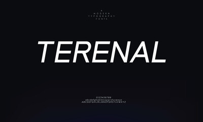 Terenal  minimal cut alphabet capital lettering a to z font family