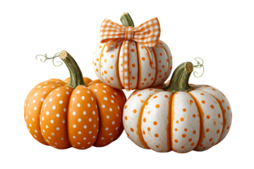 Bowed pumpkins on a clear background