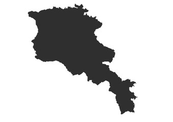 Black silhouette map of Armenia country
