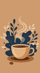 Abstract Coffee Cup Illustration