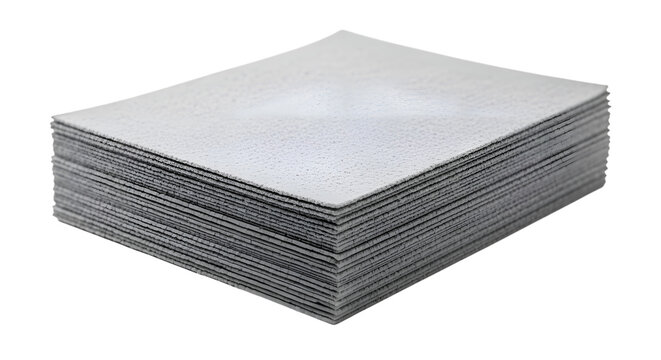 Stack of white paper isolated on transparent background - Powered by Adobe