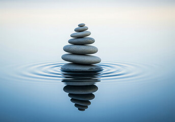 Fototapeta premium Zen Stones In Still Water