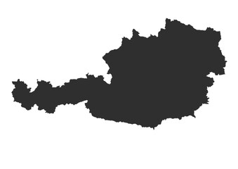 Obraz premium Black silhouette map of Austria country 