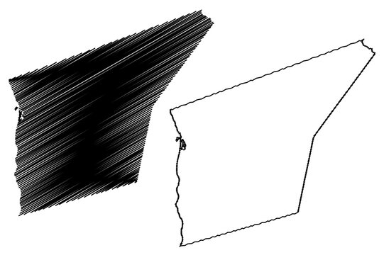 St. Peter (Barbados, Parishes of Barbados) map vector illustration, scribble sketch Parish of Saint Peter map