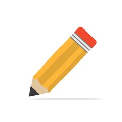 
Pencil with shadow on white background