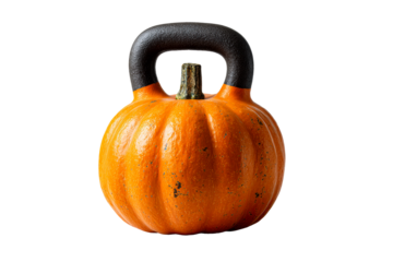 Unique kettlebell designed to resemble a pumpkin