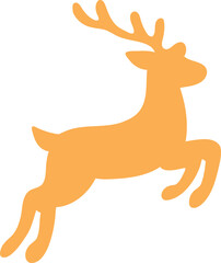Silhouette of Jumping Deer with Antlers