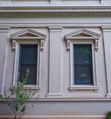 Old Greco-Roman Style White Toned  Building with Facade.