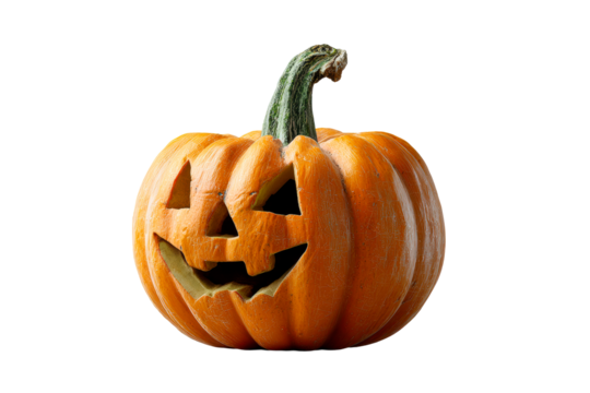 Happy Halloween pumpkin with mischievous grin