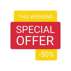Special offer tag banner design for promotion