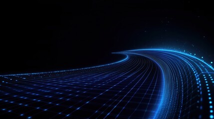 Abstract blue digital data stream