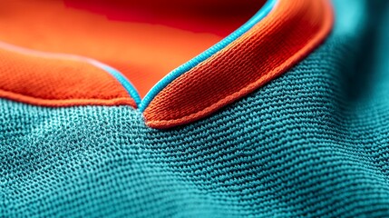 Close-up: Contrast piping on a sports jersey, dynamic, athletic
