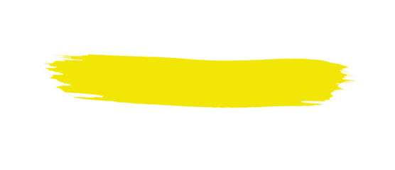 Yellow Paint Brush Stroke on Transparent Background