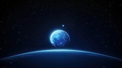 Naklejka premium Blue Planet in Space